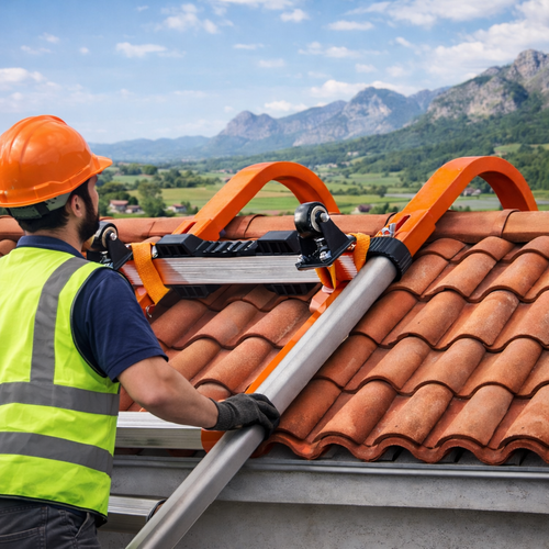 Crochet de Toit Sécurité PRO pour Échelle Télescopique