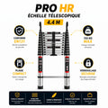 Caractéristiques techniques de l'échelle télescopique PRO HR 4,4 m MaxiHauteur : norme EN 131 et charge 150 kg