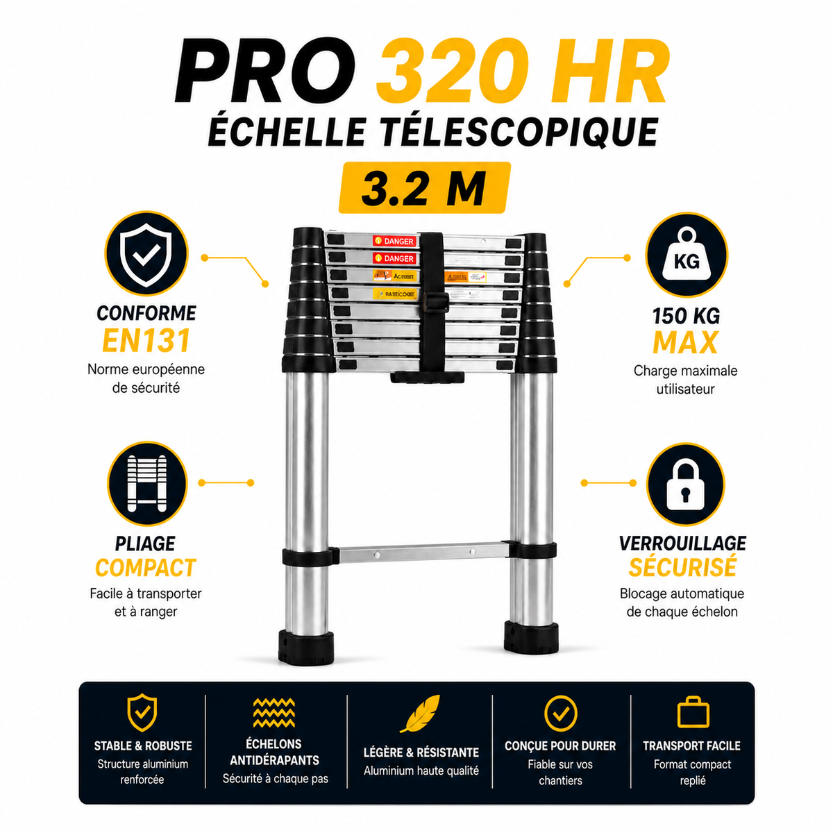 Pro 320 HR Échelle Télescopique 3,2 m