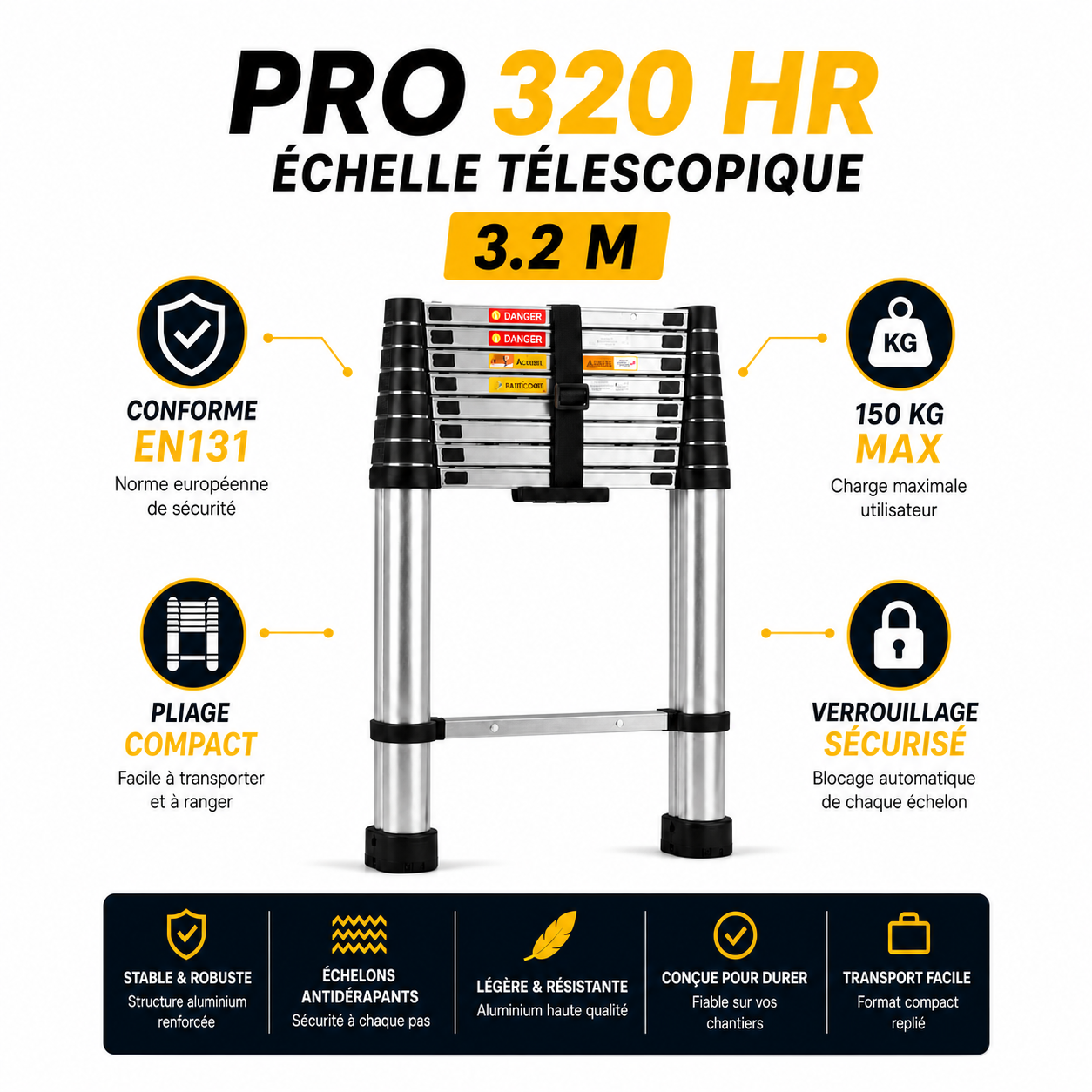 Pro 320 HR Échelle Télescopique 3,2 m