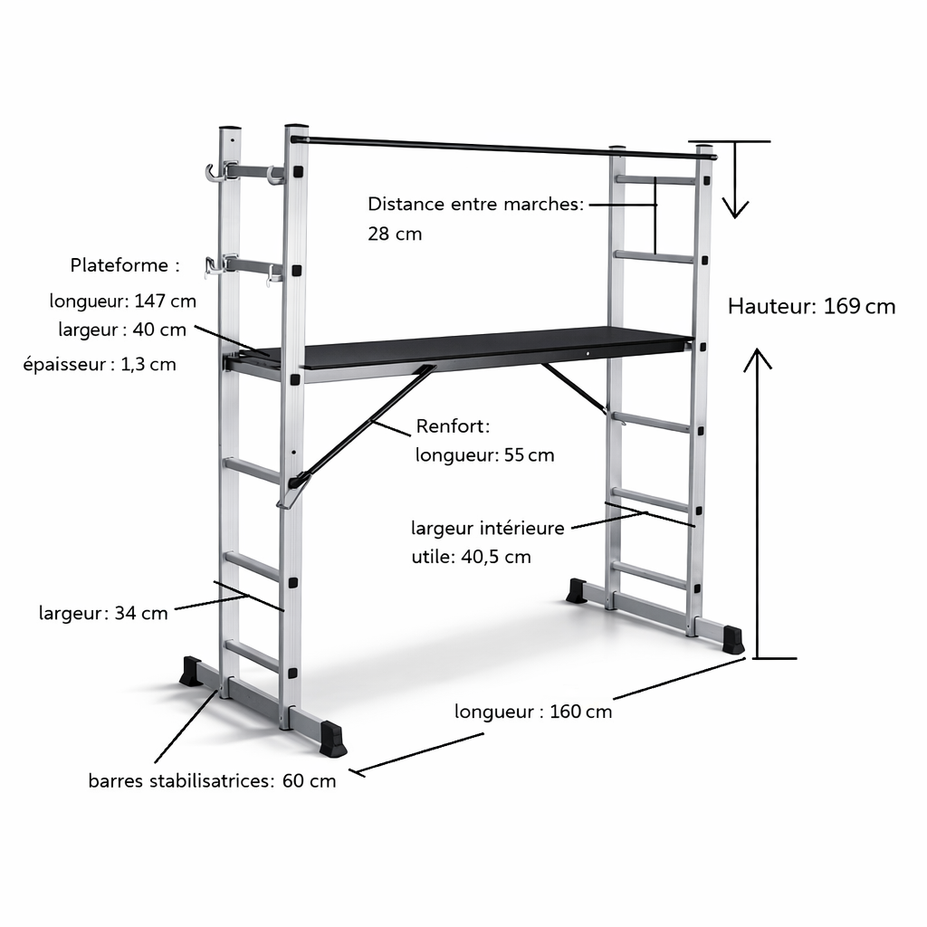 SkyDeck Échafaudage Aluminium Compact Pro